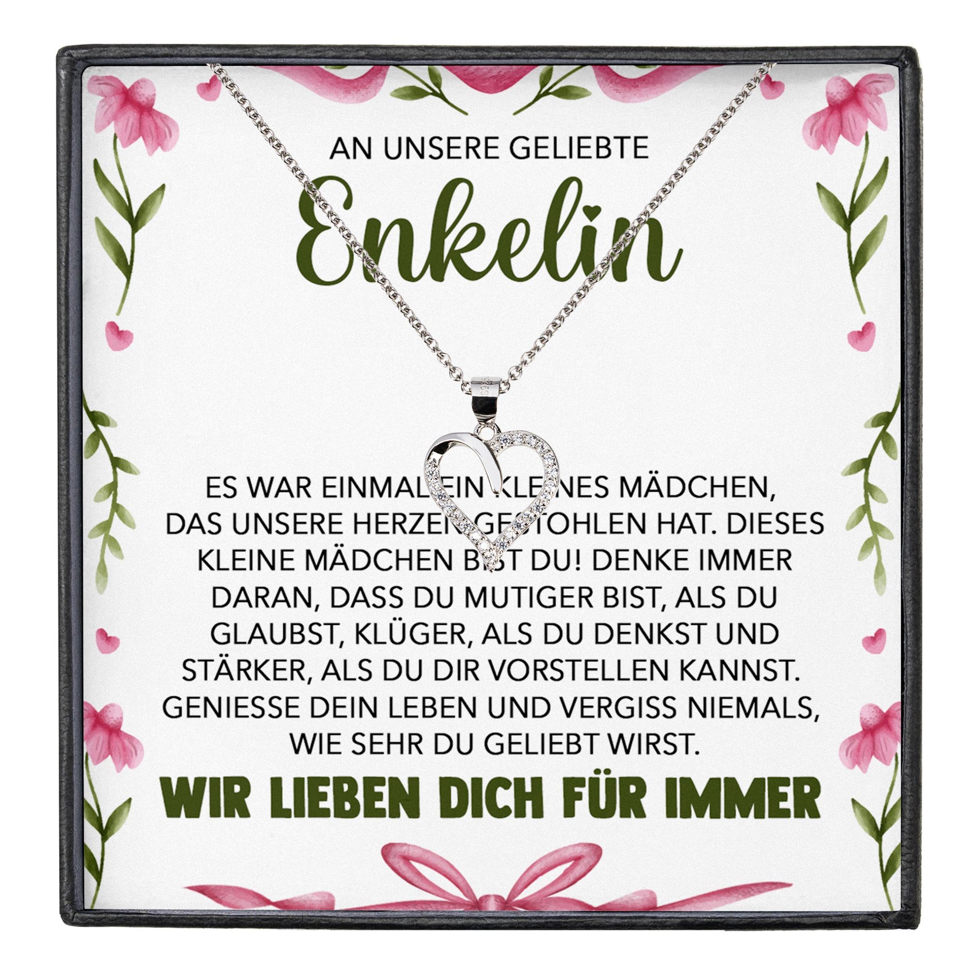Schmuckset Unsere Enkelin Geschenk von Oma Opa Herz Halskette Mädchen Frauen