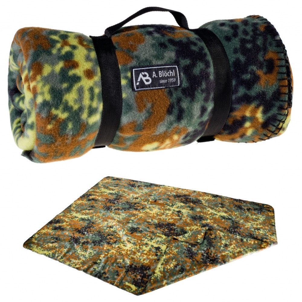 Outdoordecke Fleece-Decke Polyester flecktarn in neuem Design 2,00 x 1,40 m, A. Blöchl