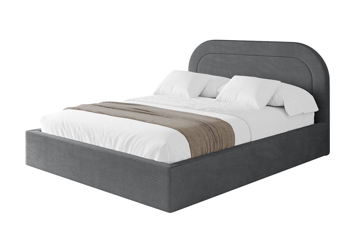 ALTDECOR Polsterbett LERAY (Polsterbett mit Bettkasten und Lattenrost, Boxbett mit Matratze), Doppelbett mit Stauraum, Bett mit Kopfteil