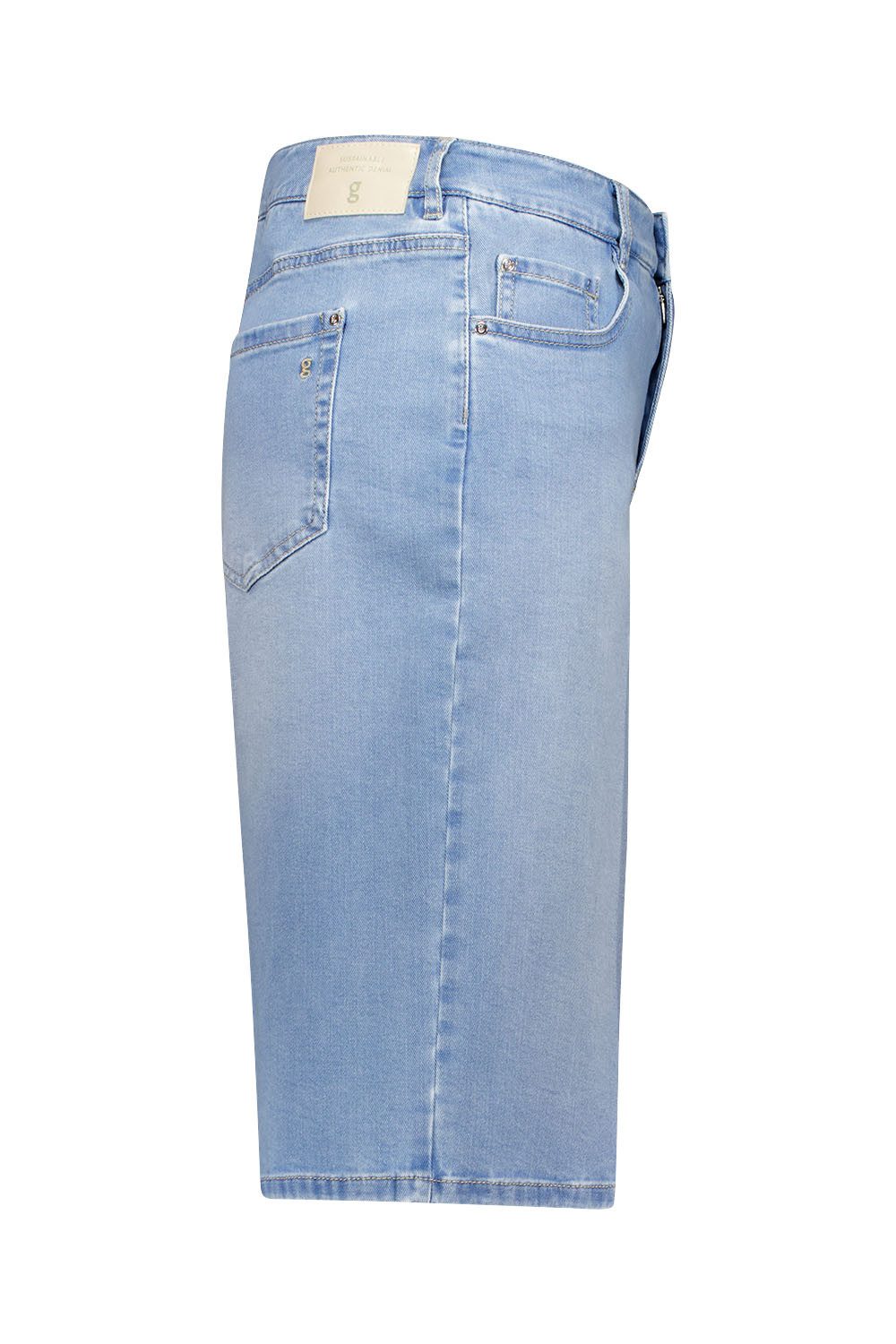 Atelier GARDEUR Jeansbermudas FELIZA4-670721-7165 Bermuda blau bleach used Feminine Fit Leichter Stretch-Denim mit Feminine Fit und 5-Pocket-Details