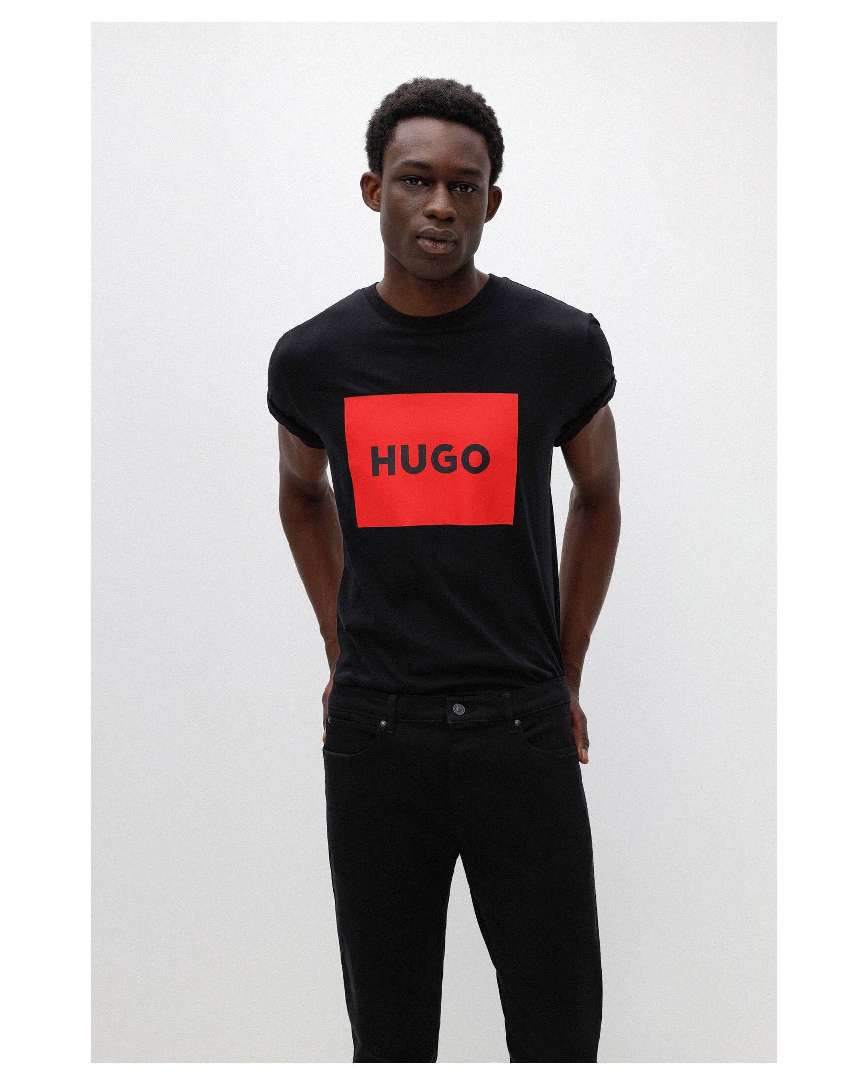T-Shirt HUGO Herren (15) (1-tlg) DULIVE222 schwarz T-Shirt