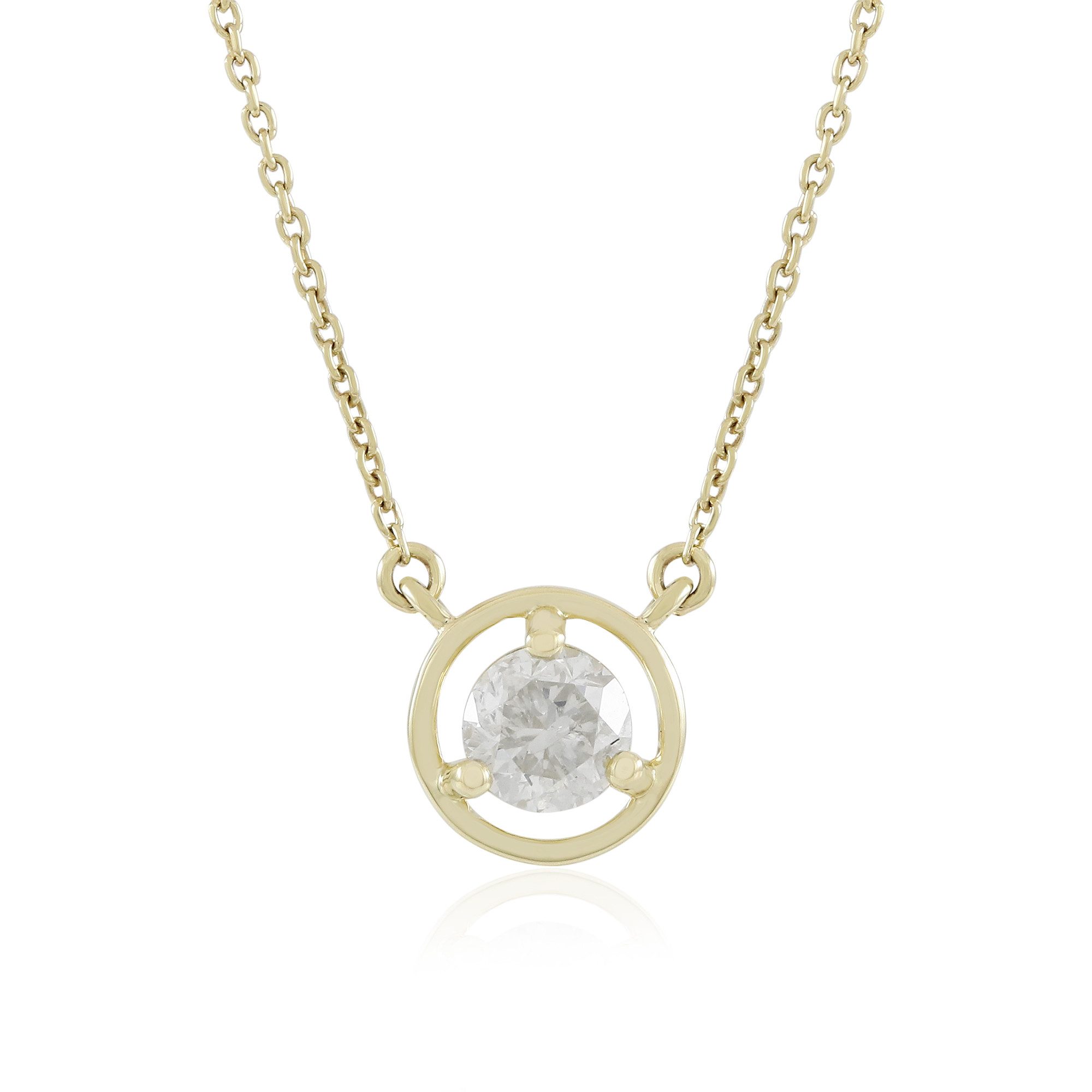 Cavill Goldkette Cavill Goldcollier 9 Karat mit 0,34 ct Brillant, 45 cm Kette (1-tlg)