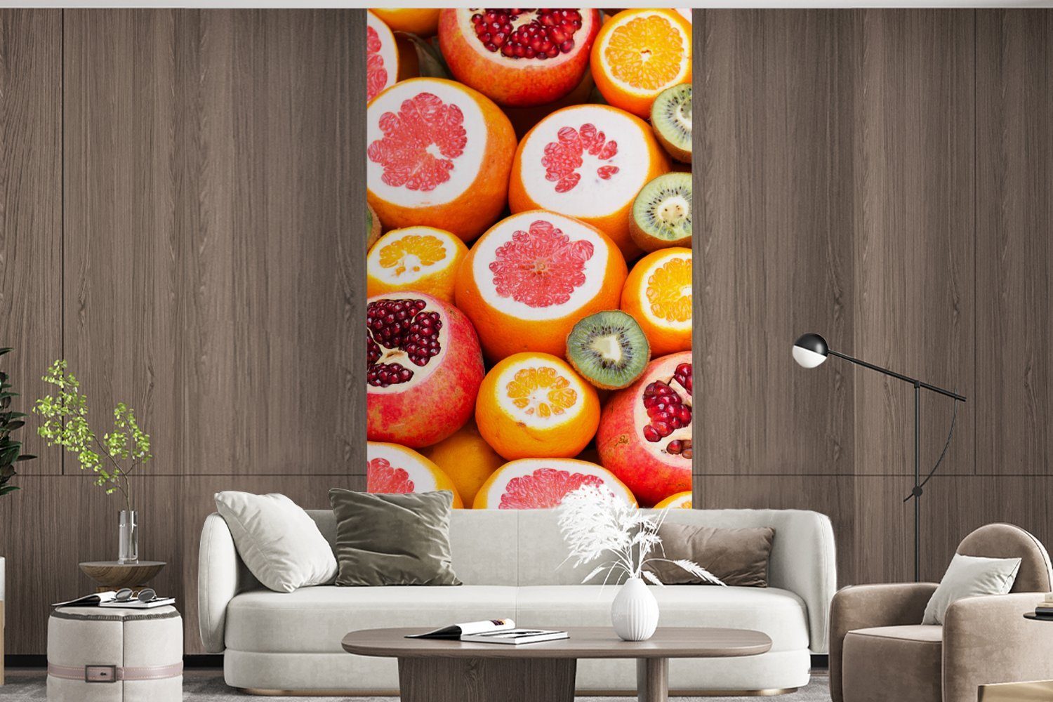 Orange, für Matt, Obst - (2 Schlafzimmer Küche, Fototapete - bedruckt, MuchoWow Fototapete Zitrusfrüchte Vliestapete St), Wohnzimmer