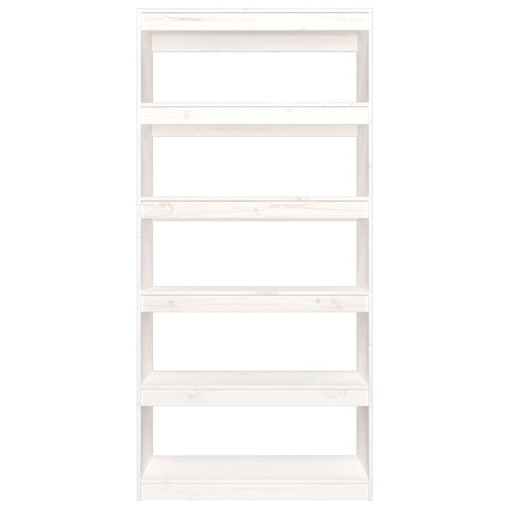 Weiß 80x30x167,4 Bücherregal/Raumteiler Bücherregal furnicato cm Kiefer Massivholz