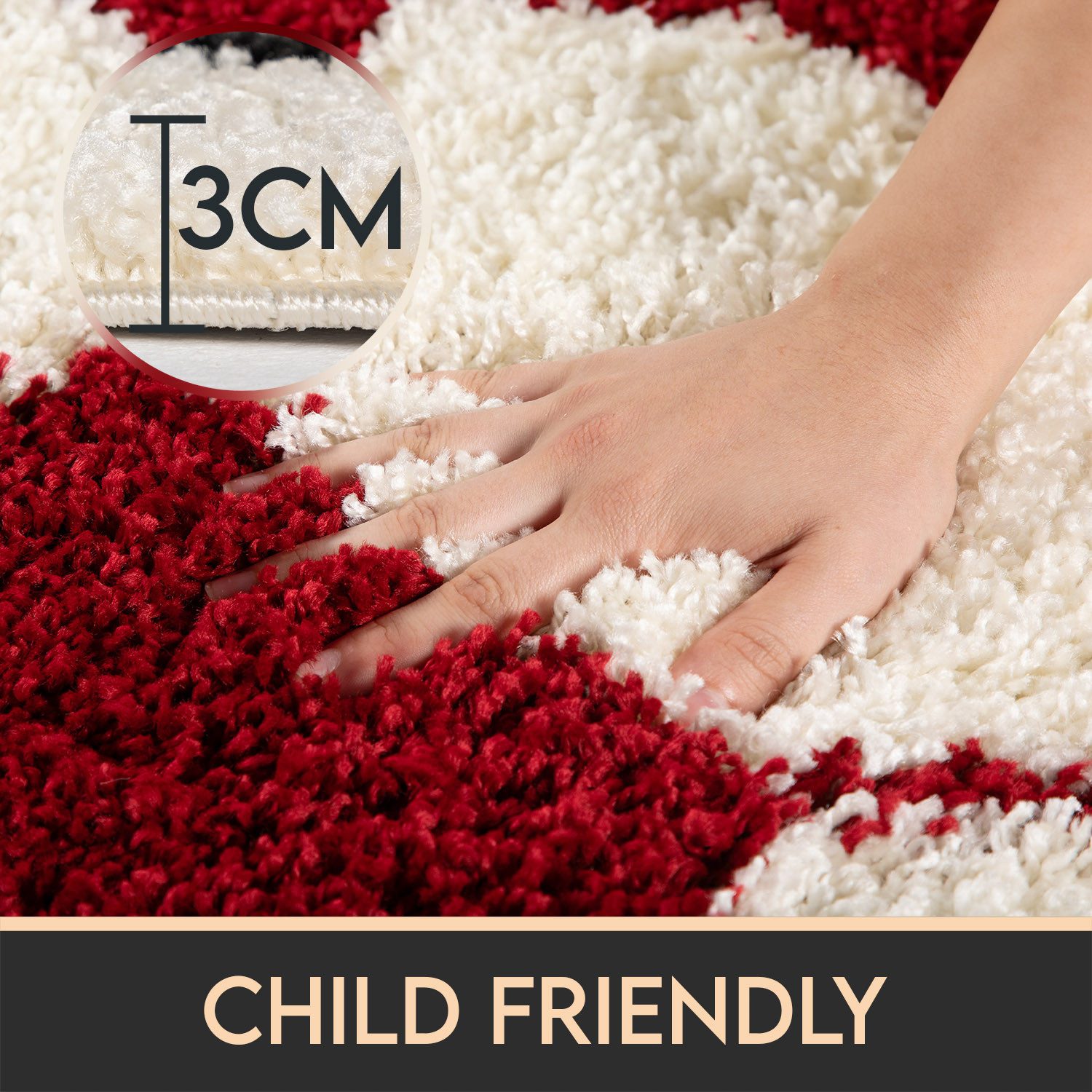 Carpettex Kinderteppich Fußball-Design, Rund, Höhe: 30 mm, Kinder Teppich Fußball-Form Kinderzimmer versch.farben und größen