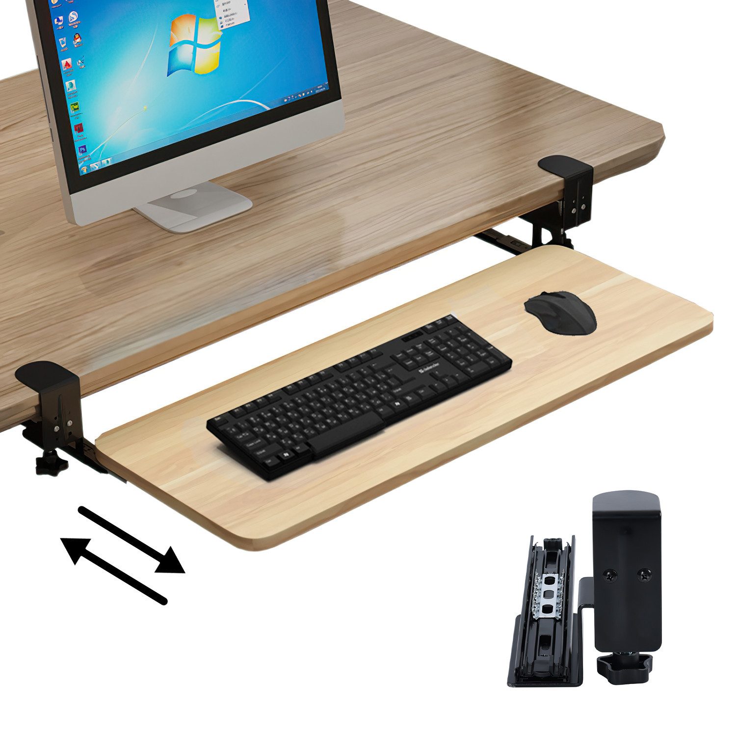 HEYHIPPO Anbautisch Computertisch-Untertischhalterung, ausziehbare Tastatur günstig online kaufen