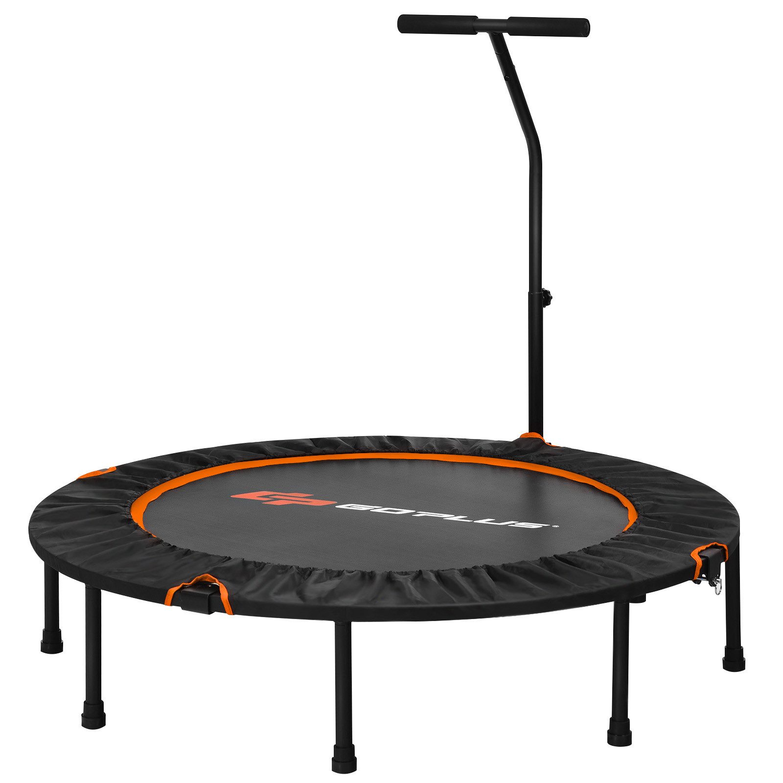 COSTWAY Fitnesstrampolin φ 120 cm Gartentrampolin, höhenverstellbar Griff