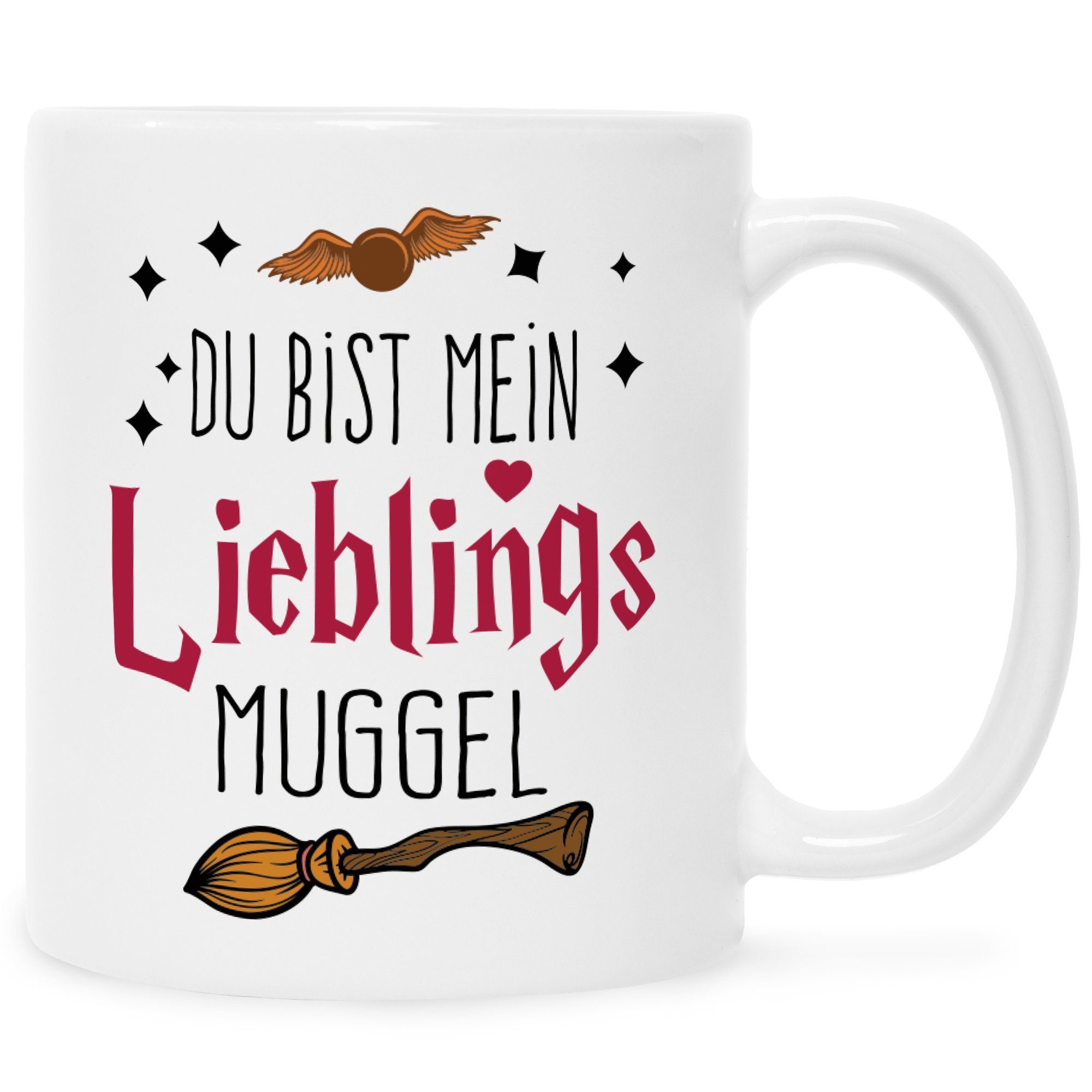 GRAVURZEILE Tasse Bedruckte Tasse mit Spruch - Du bist mein Lieblings Muggel - Lustige Geschenke - Geschenk für Mama Papa Freunde Geburtstag Valentinstag Weihnachten - Männer & Frauen - Sie & Ihn Weiß