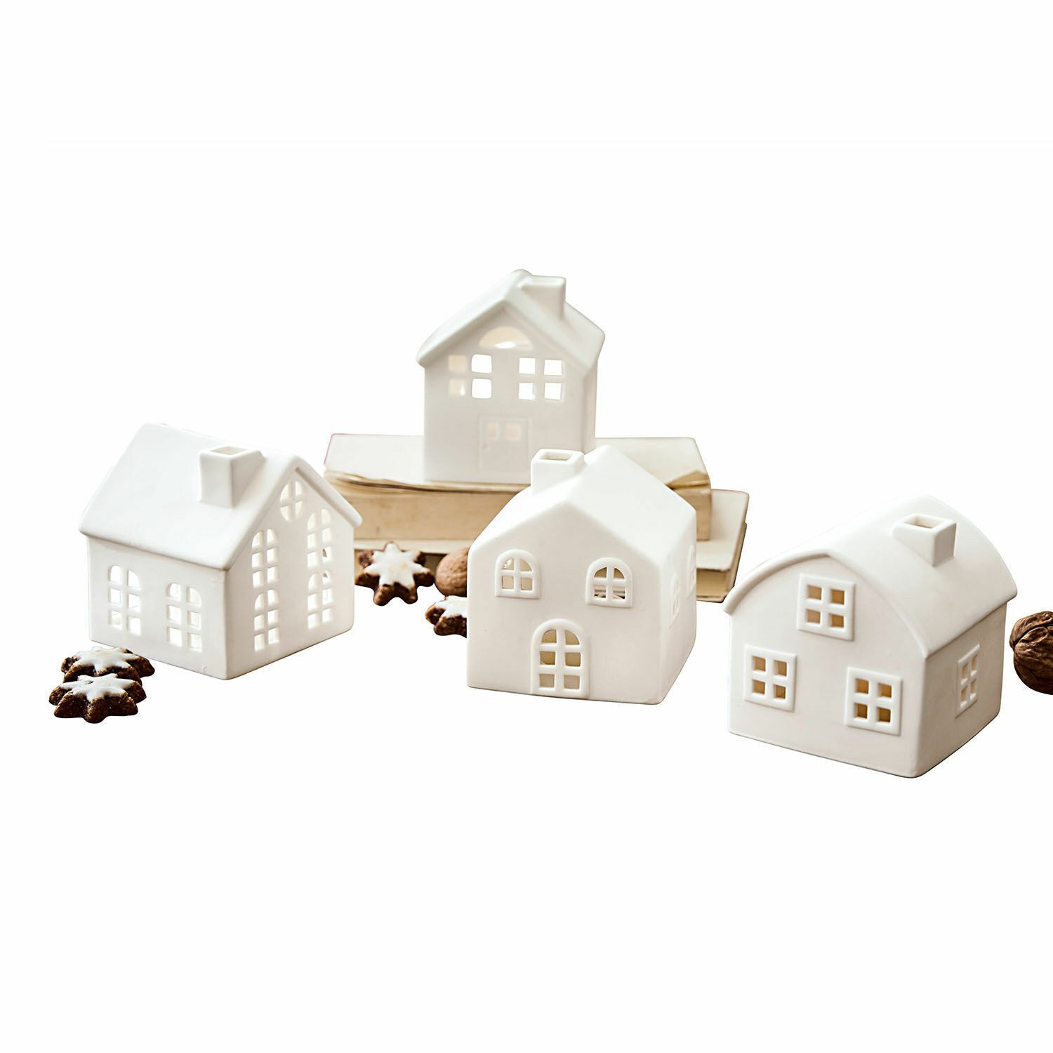 Mirabeau Windlicht Windlicht 4er Set Country weiß (4er Set, 4er Set)