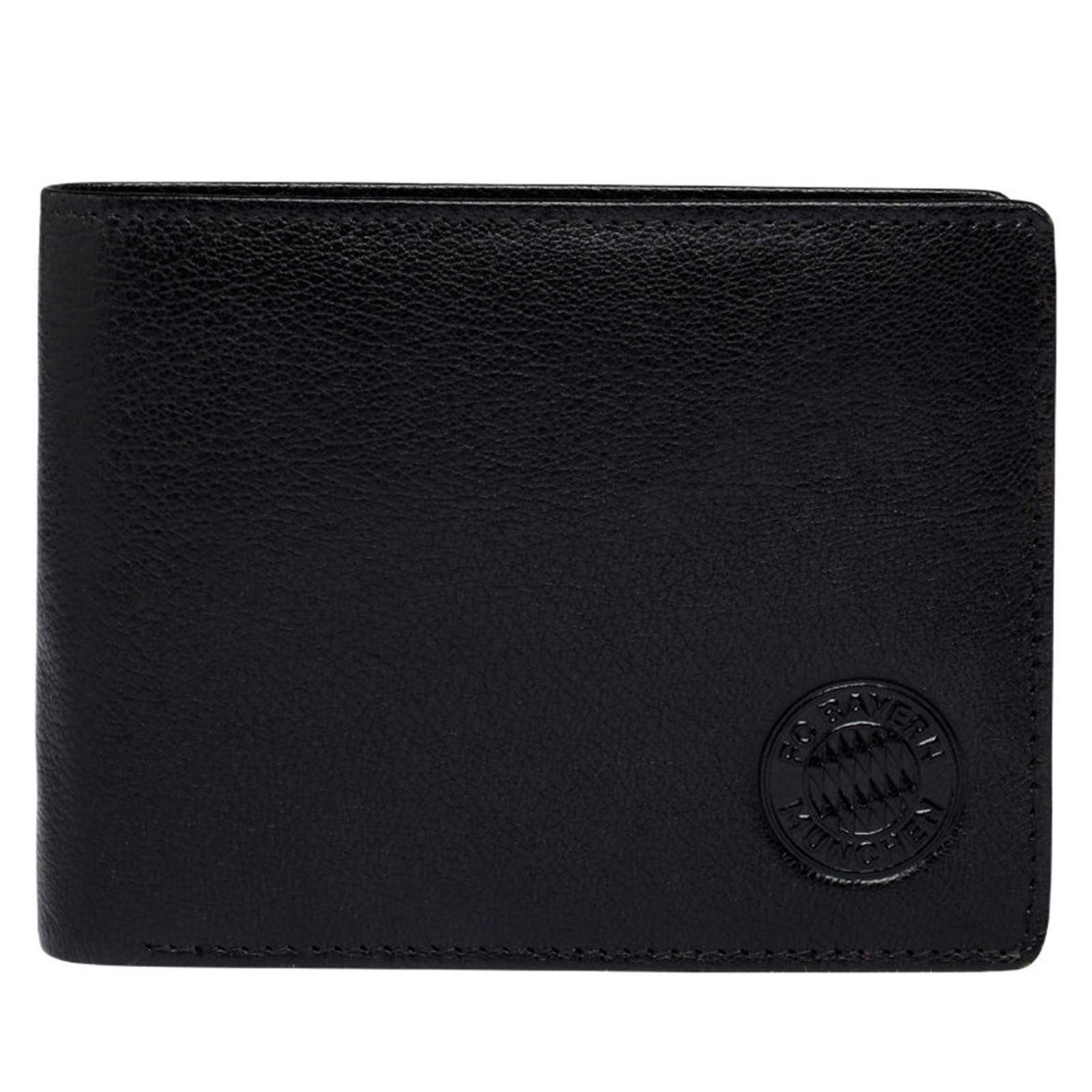 FC Bayern München Geldbörse FC Bayern Geldbeutel Leder Schwarz (Packung, 1er Set)