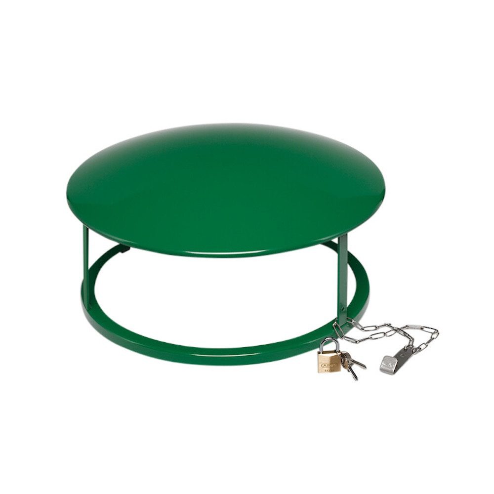 PROREGAL® Aschenbecher Dach für klassischen Standascher 23x44x44cm Stahlblech Grün