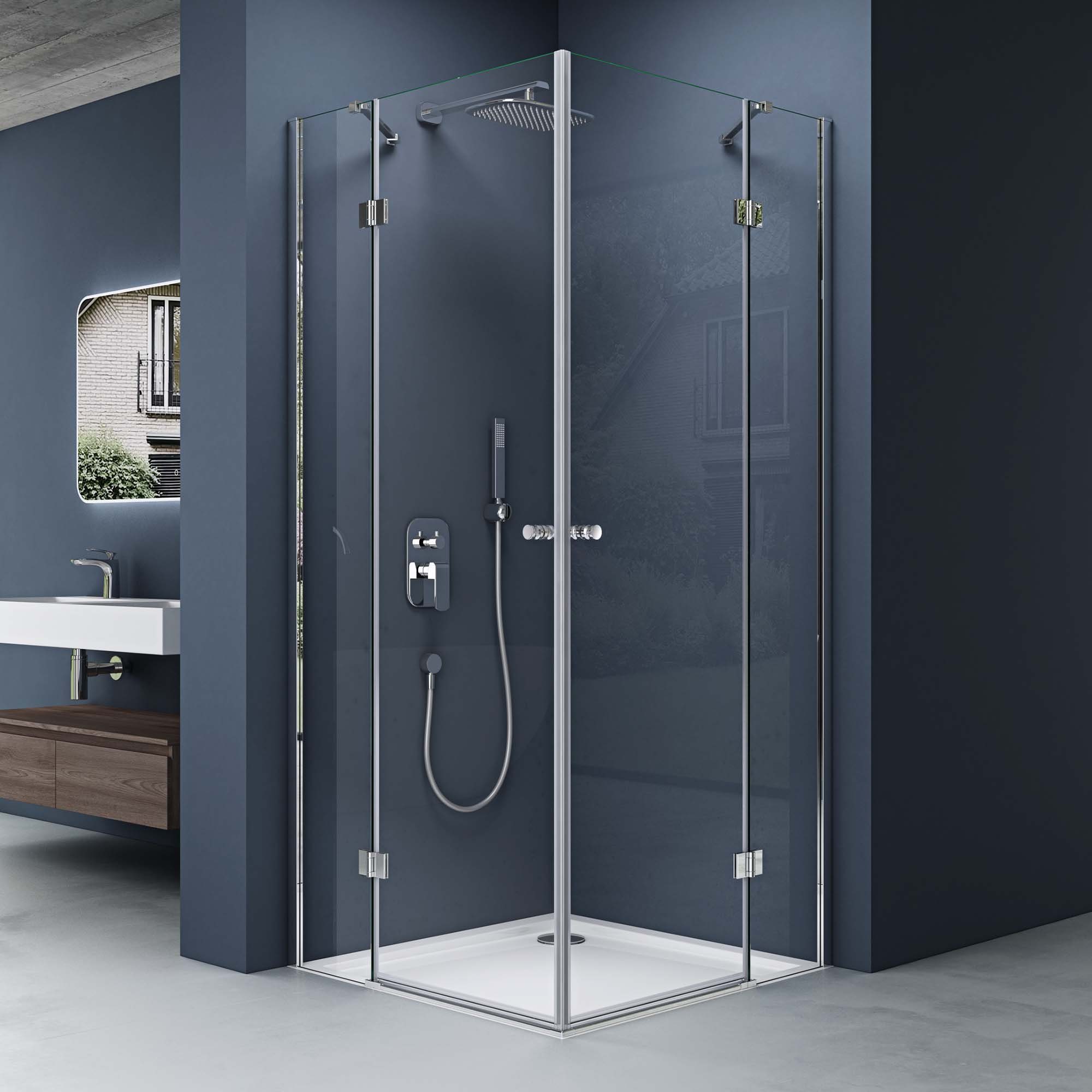 doporro Eckdusche Eck-Duschkabine Eckduschen DIN-Anschlüssen Easy-Clean günstig online kaufen