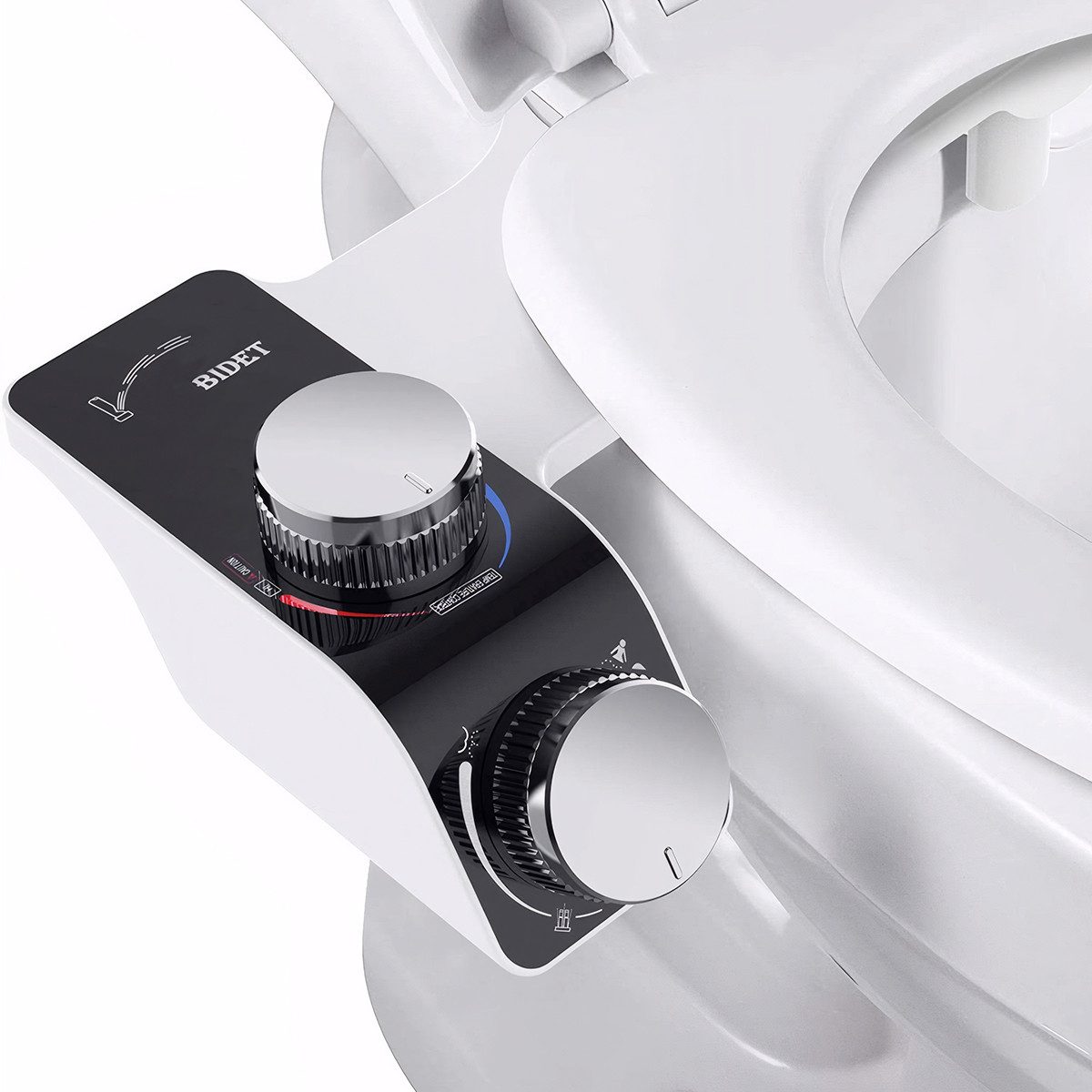 MOPUEA Bidet Bidet-Aufsatz für WC-Regal Reinigung Doppeldüse 3 Reinigungsmodi, Montage am WC-Sitz