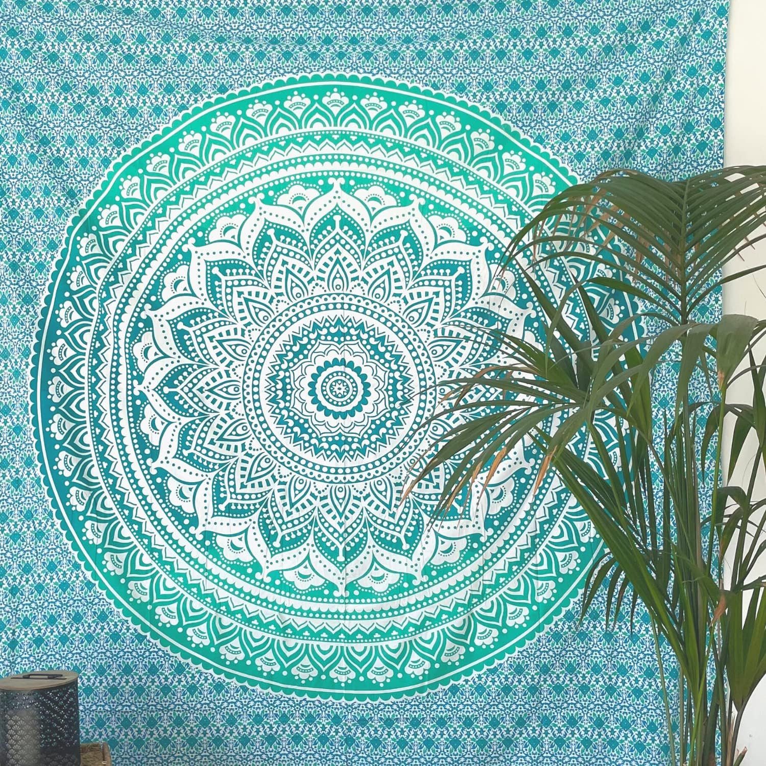 Wiladu Wandteppich Mandala Tuch Wand Mehrzweck Pareo Strandtuch XXL für Camping und Yoga