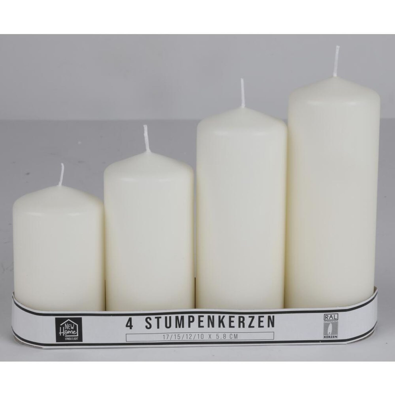 BURI Adventskerze Stufenstumpen 4er-Set D58×H100 mm