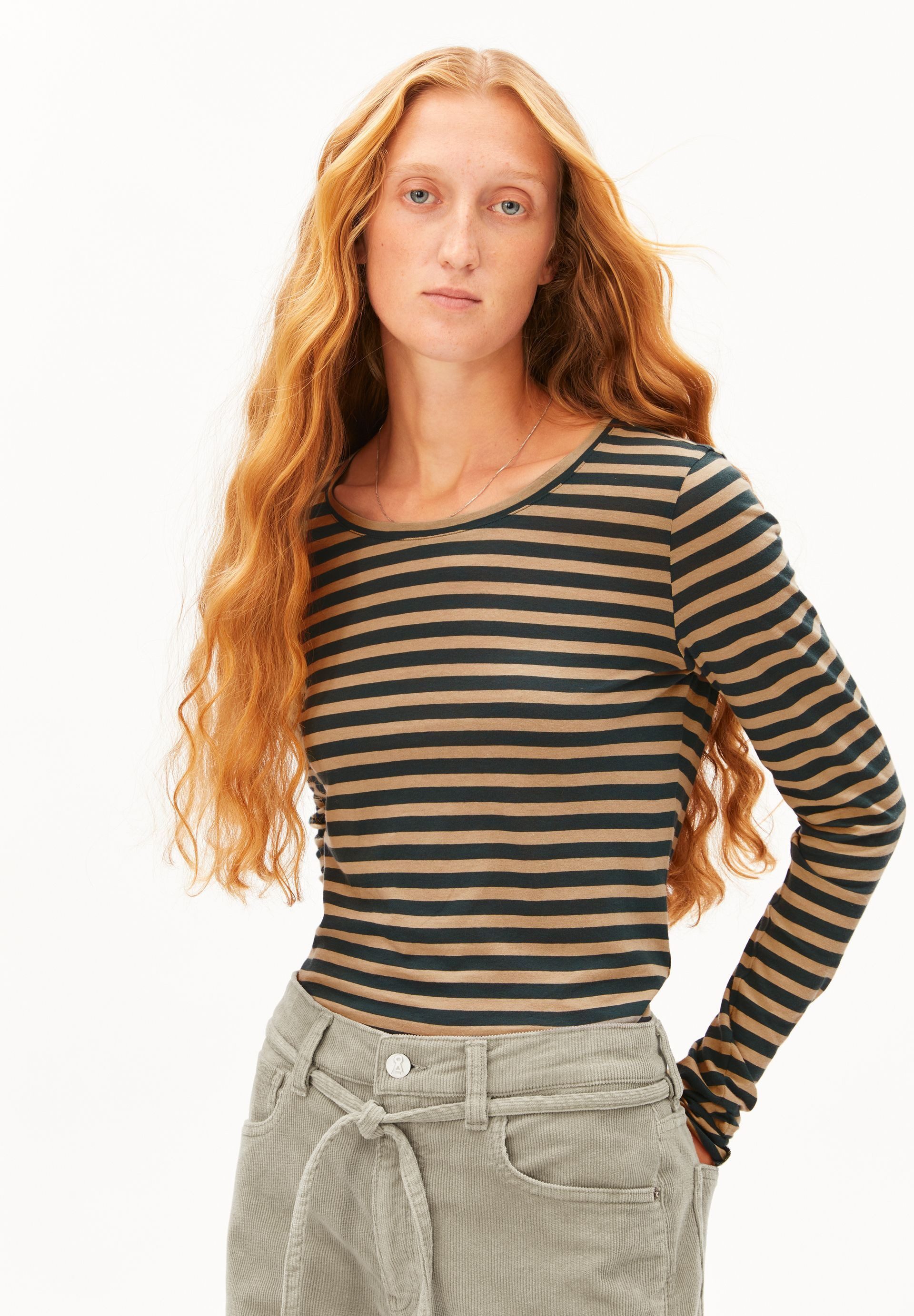 Armedangels Longsleeve EINIAARA STRIPES Longsleeve aus Bio-Baumwolle Slim Fit