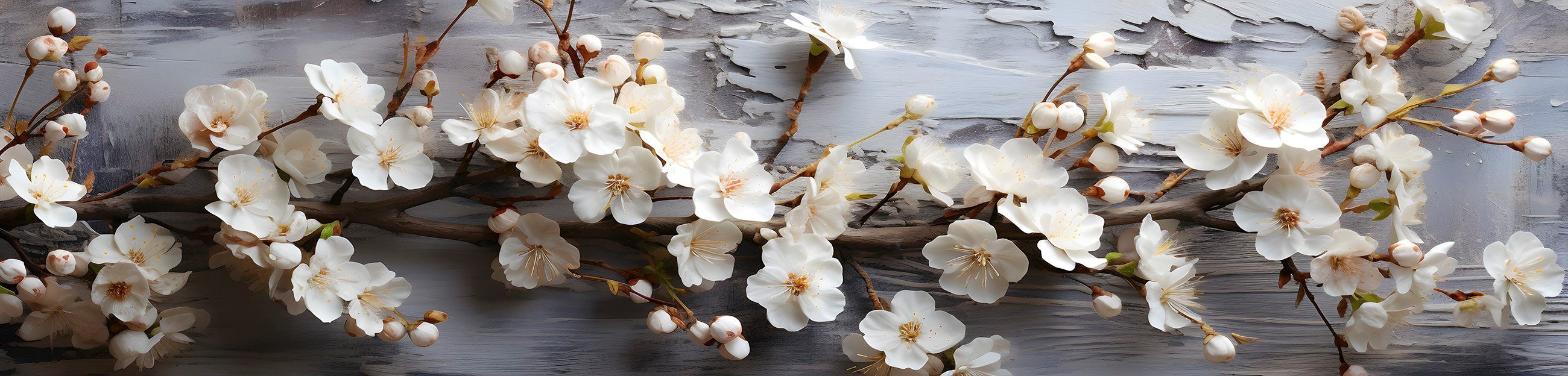 Wallarena Fototapete Küche Blumen Kirschblüten Beton günstig online kaufen