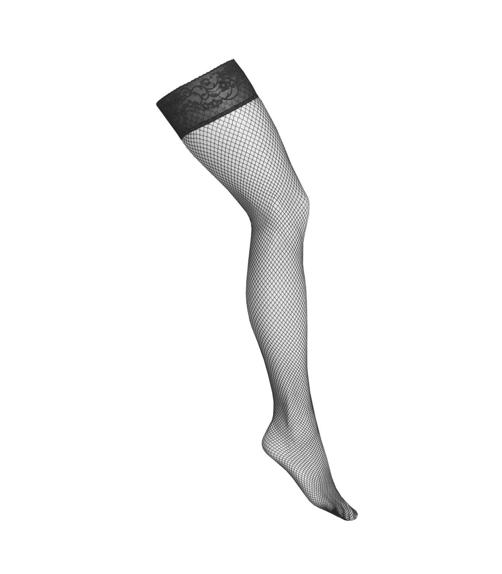 KOTEK Halterlose Feinstrümpfe KO H014 fishnet hold ups black - (L/XL,S/M) günstig online kaufen