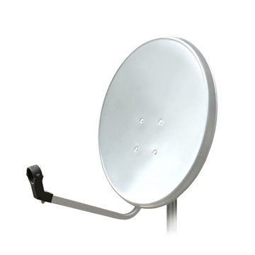 ARLI 60 cm HD SAT Anlage weiss + Single LNB + 2x F-Stecker SAT-Antenne (60 cm, Stahl)