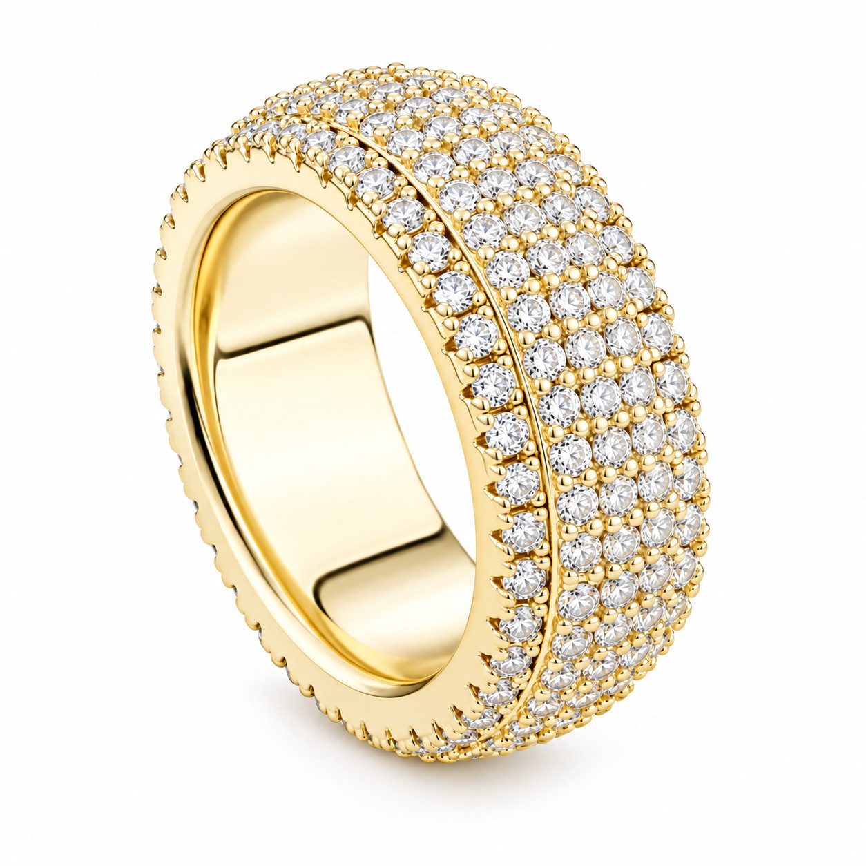 ROUGEMONT Fingerring Funkelnde Damen Statement Ring mit funkelndem Zirkonia Besatz, Intensiver Glanz mit Wow-Effekt