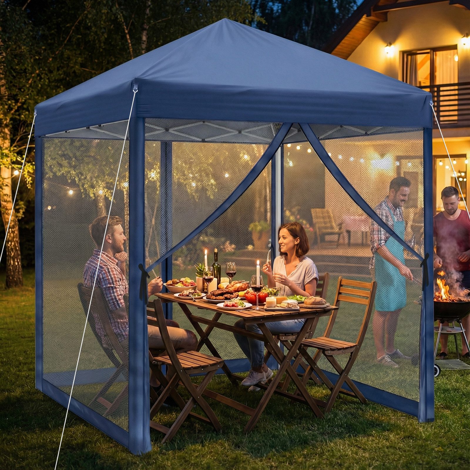 LALAHO Faltpavillon Partyzelt Pop Up Pavillon 2x2m, mit 4 Netzvorhängen, UV günstig online kaufen