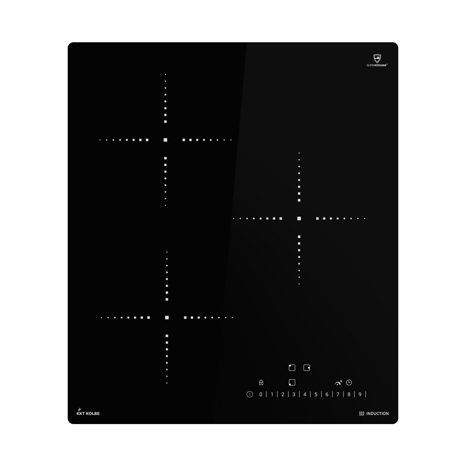 KKT KOLBE Elektro-Kochfeld IH84500RL, 45cm Herdplatte Kochmulde Kochplatte Induktionskochfeld 3 Zonen Autark