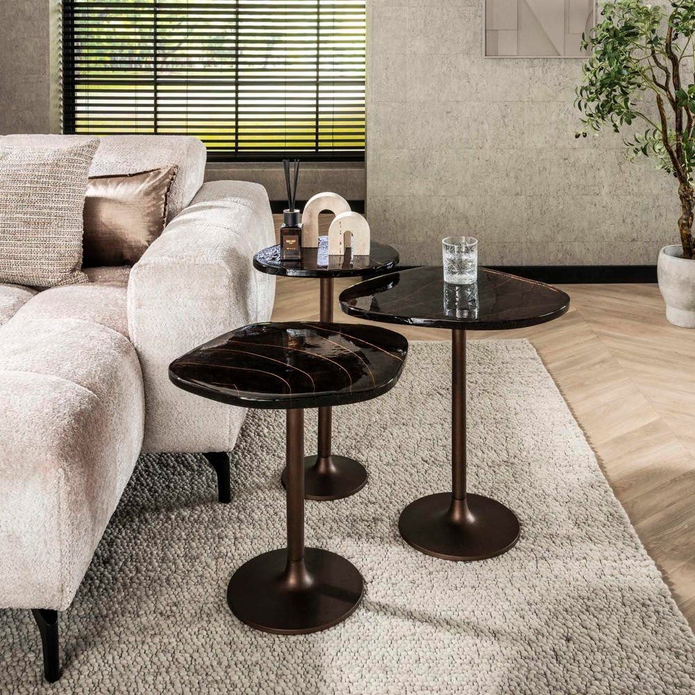 RINGO-Living Couchtisch RINGO-Living Beistelltisch Kahiau aus Glas in Kupfer-antik