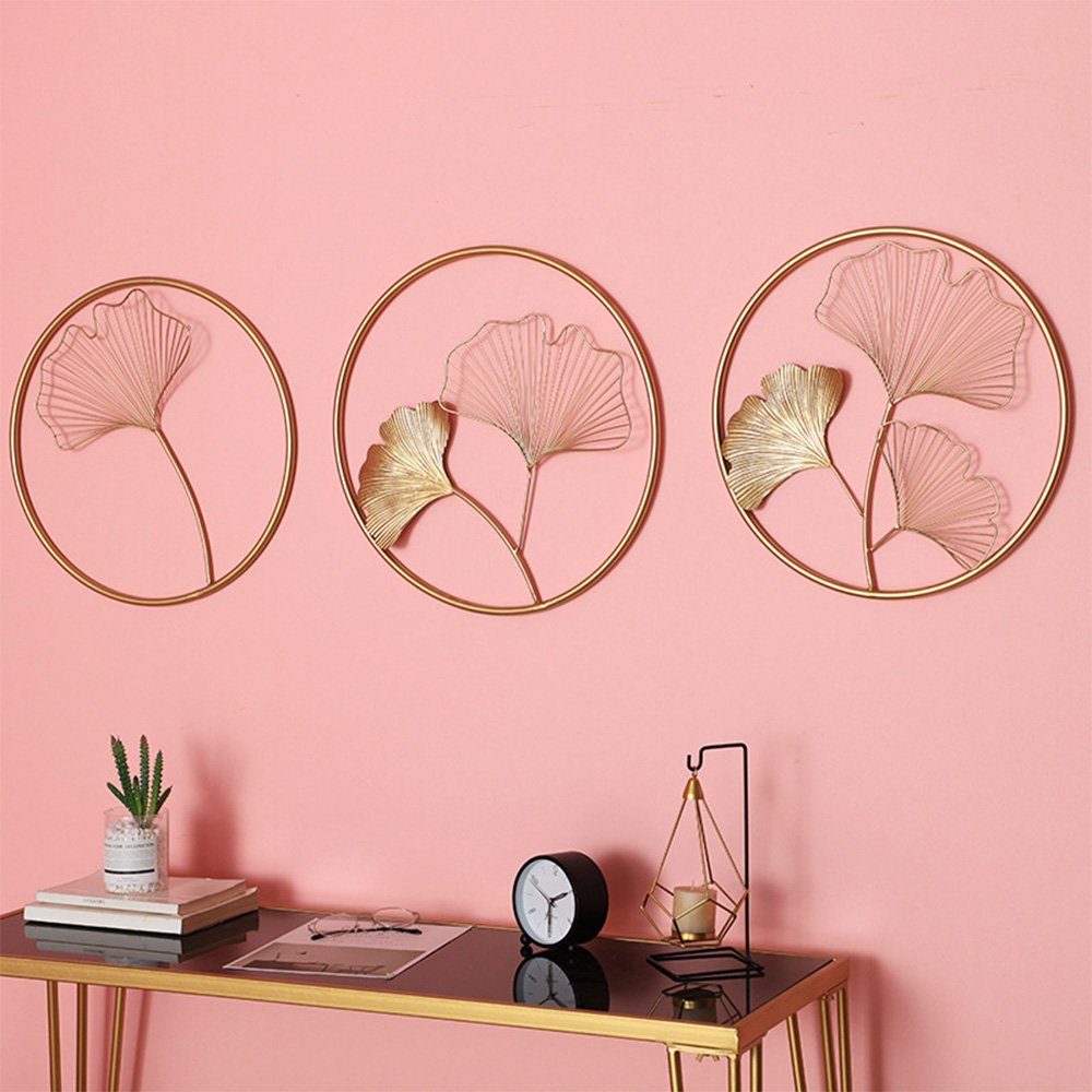 NUODWELL Wanddekoobjekt 3 Stück Eisen Wandskulpturen Metall Wandbehang Wand günstig online kaufen