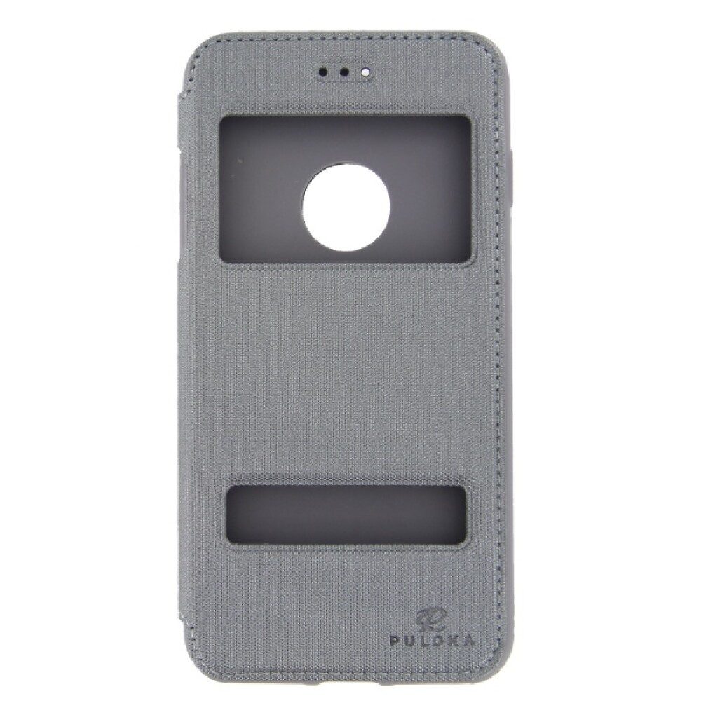 Handytasche Flip Hülle für iPhone 7 Plus Grau Handy Tasche Schutz (Flip Cover)