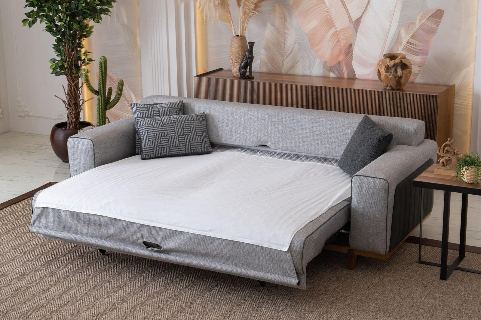 JVmoebel Schlafsofa Europa Möbel Stoffcouch Einrichtung Textil, 242cm Sofa Polster Teile, Big Couch 1 Sofas Made in