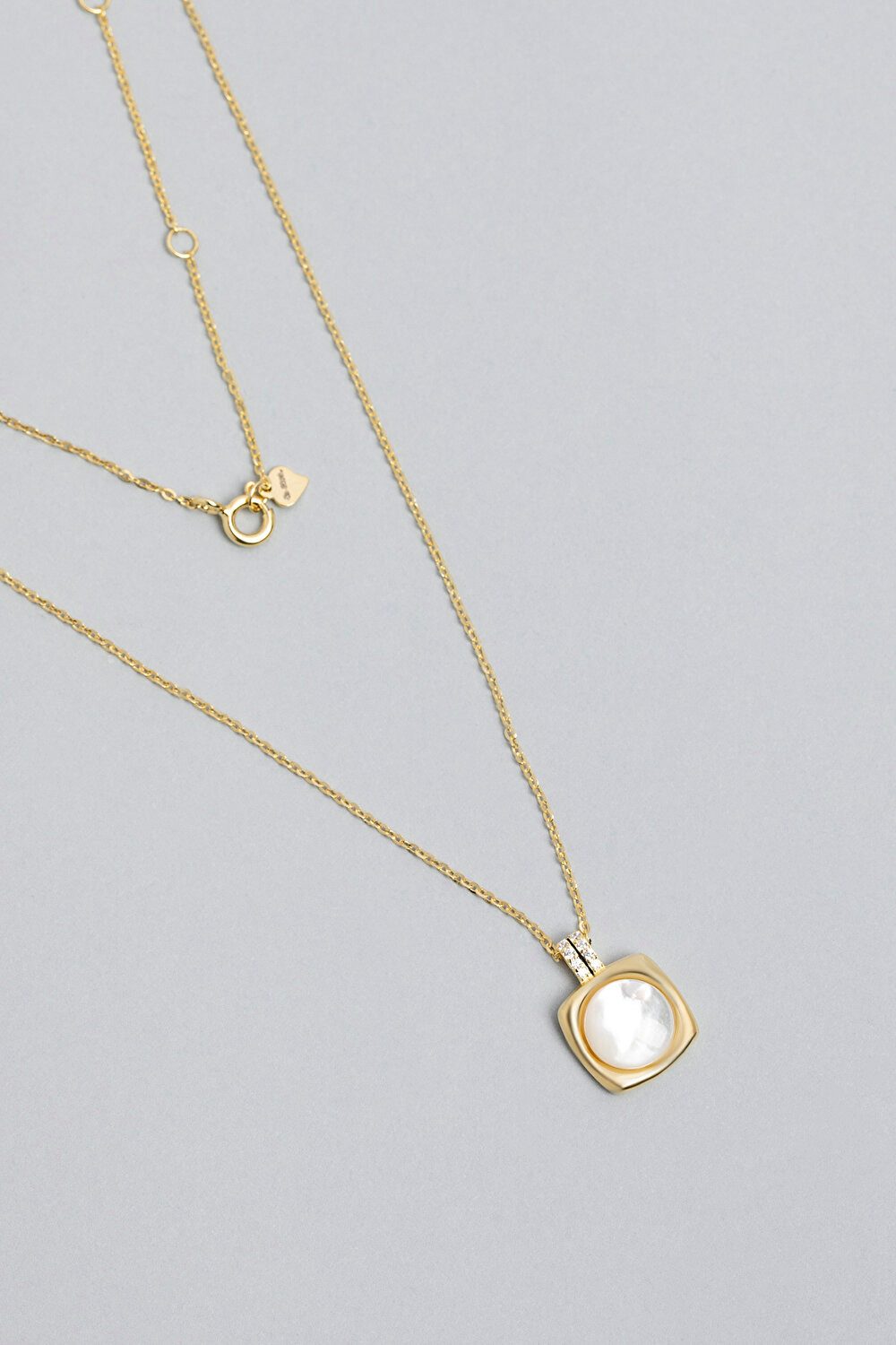 So CHIC... Kette mit Einhänger Vintage 18K vergoldete Silberkette 45cm