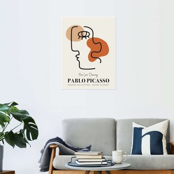 Posterlounge Poster, Pablo Picasso One Line Drawing I, Wohnzimmer Minimalistisch Grafikdesign