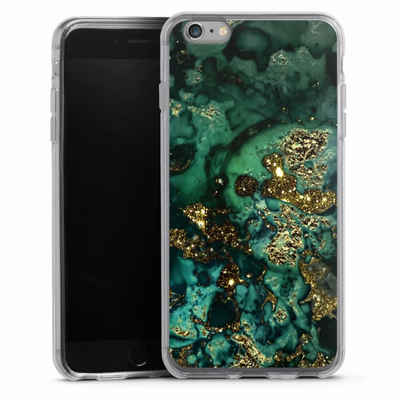DeinDesign Handyhülle Marmor Glitzer Look Muster Cyan Glitter Marble Look, Apple iPhone 6s Plus Silikon Hülle Bumper Case Handy Schutzhülle