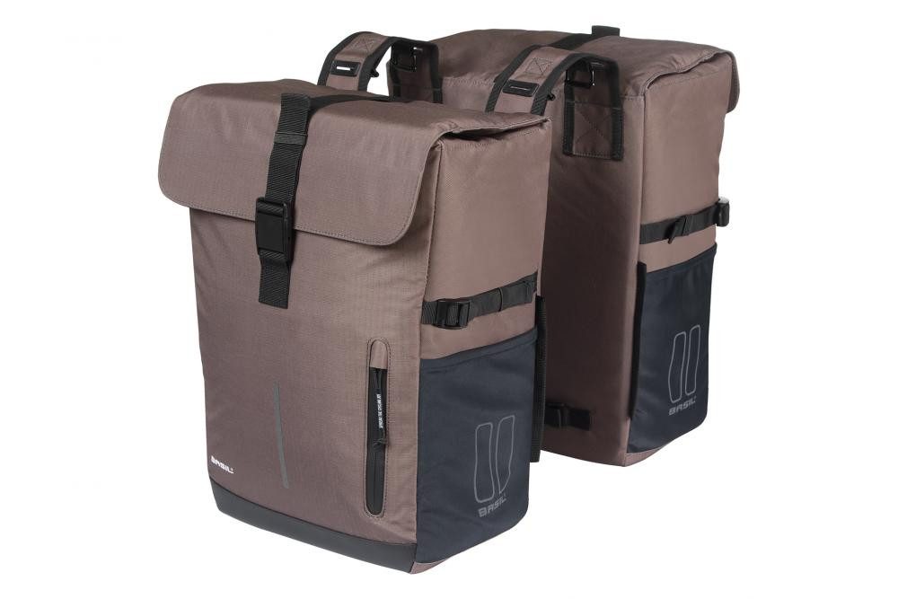 Basil Fahrradrucksack Basil Doppelpacktasche Move 30 Liter Braun - doppelte Fahrradtasche mi