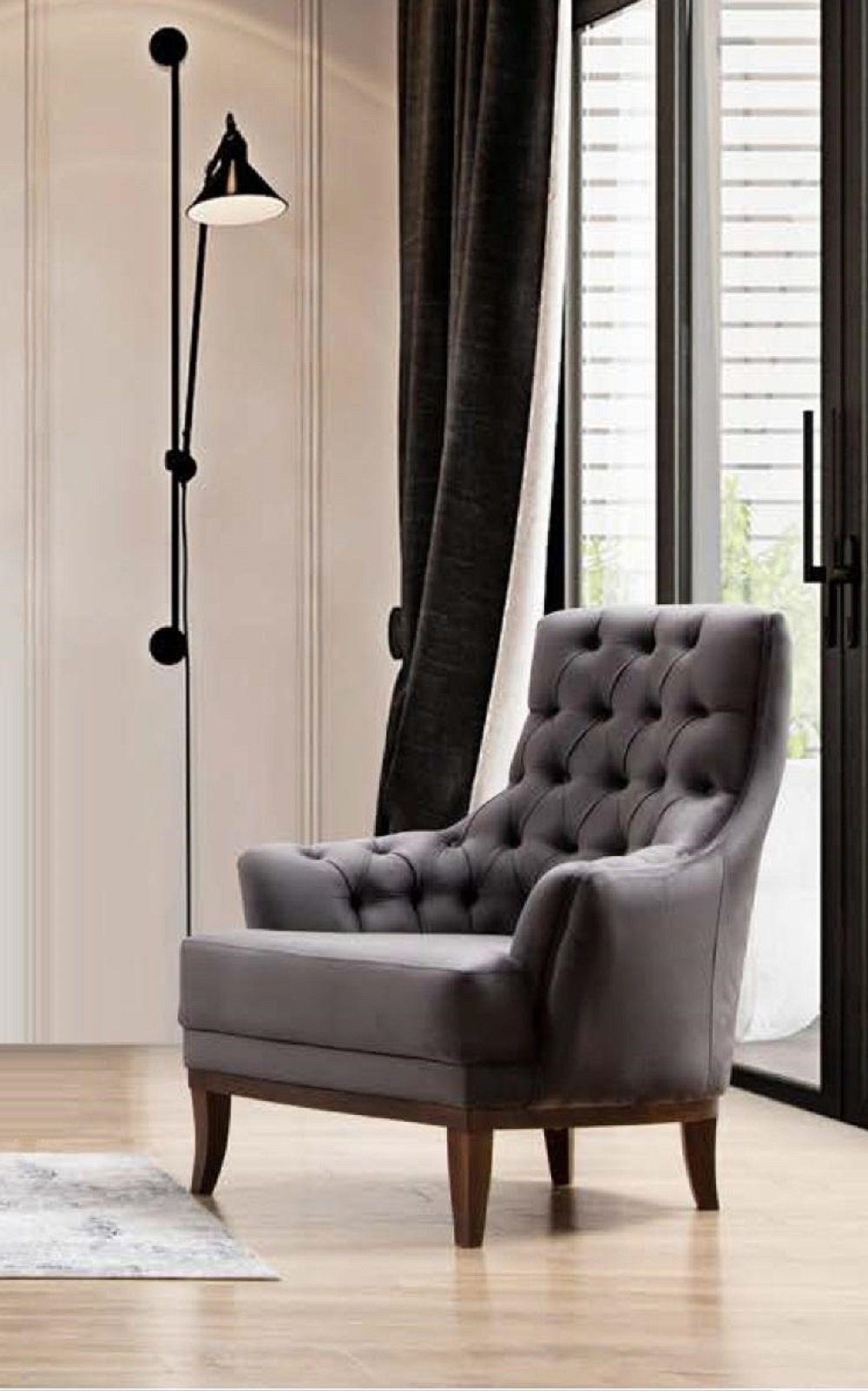 JVmoebel Sessel Sessel Luxus Polster Designer Textil 1 Sitzer Polster Sitz 1er Möbel