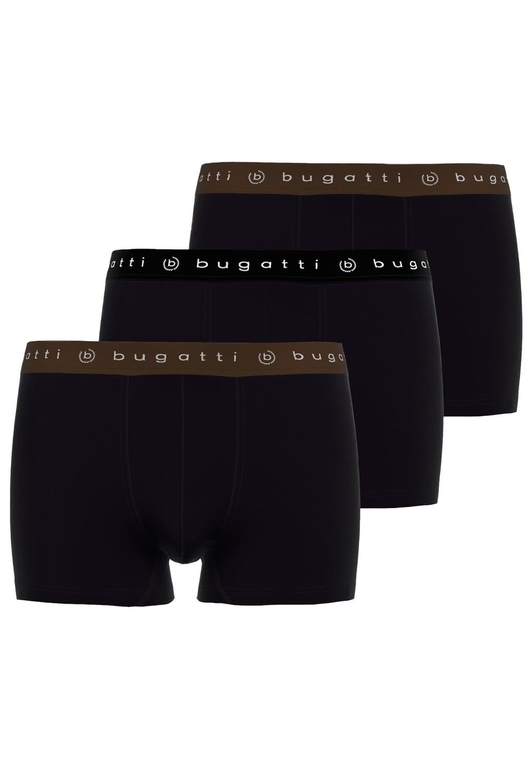 bugatti Boxershorts Mailand (Packung, 3-St., 3-er Pack) mit umlaufendem Markenlogo im Bündchen