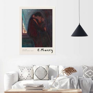 Posterlounge Poster Edvard Munch, The Kiss, Wohnzimmer Malerei