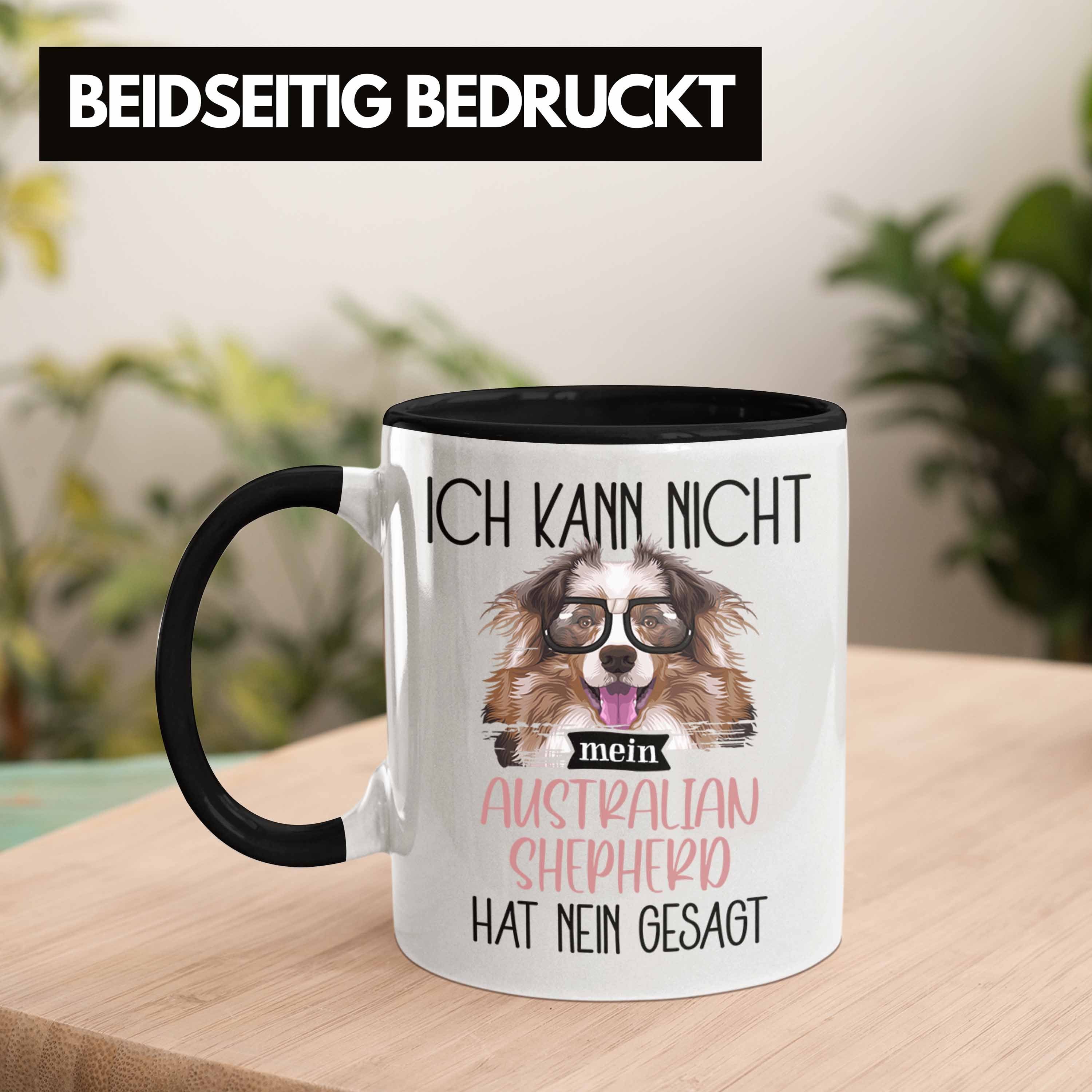 Tasse Geschenk Trendation Spruch Geschenkid Besitzer Lustiger Tasse Australian Shepherd Schwarz