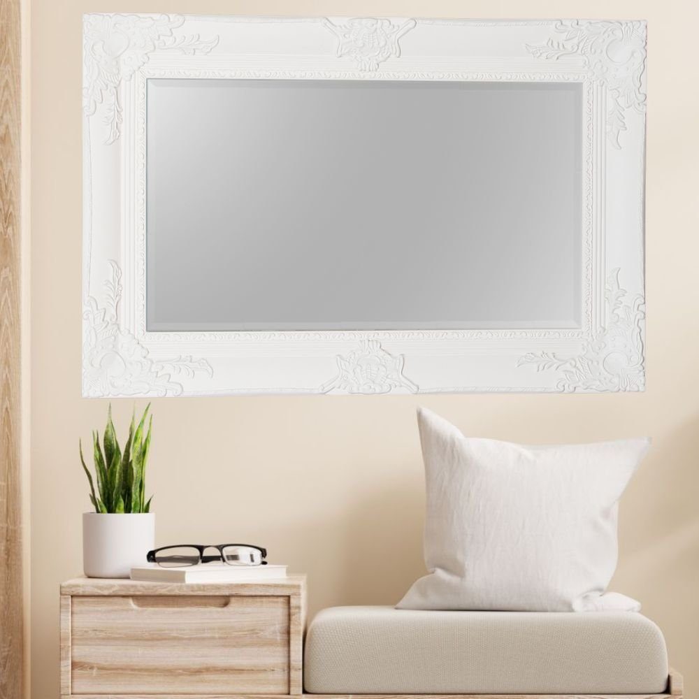 LebensWohnArt Wandspiegel Spiegel MARLON-S Weiss-Pur 120x80cm
