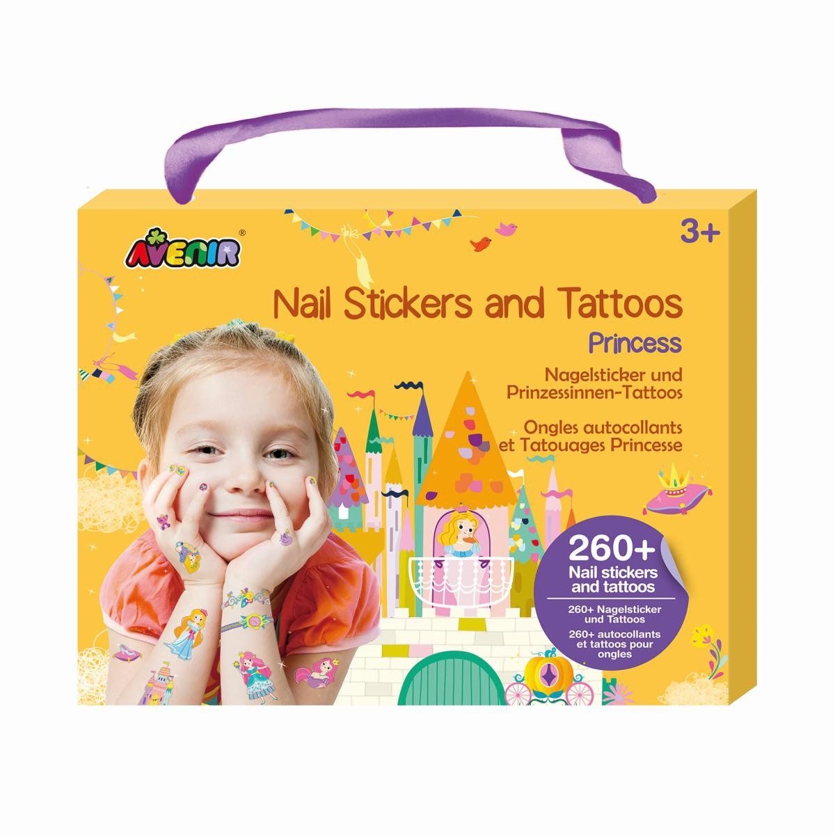 Avenir Kreativset Kinder Nagelsticker & Tattoos Set für kreatives Spielen ab 3 Jahren