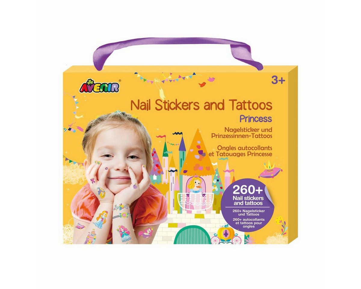 Avenir Kreativset Kinder Nagelsticker & Tattoos Set für kreatives Spielen ab 3 Jahren