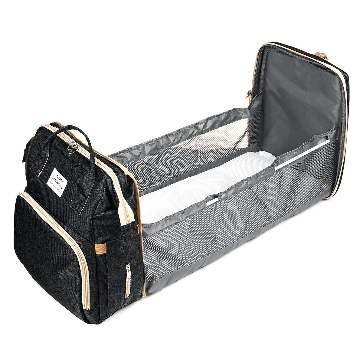 Schwarz Oxford-Tuch für Wickelauflage in1 Kimbosmart wasserdicht Kinderwagengurte Reise-Rucksack), & Babytasche, Wickeltasche Multifunktion (3