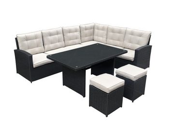 Jet-Line Gartenlounge-Set Gartengruppe La Palma schwarz