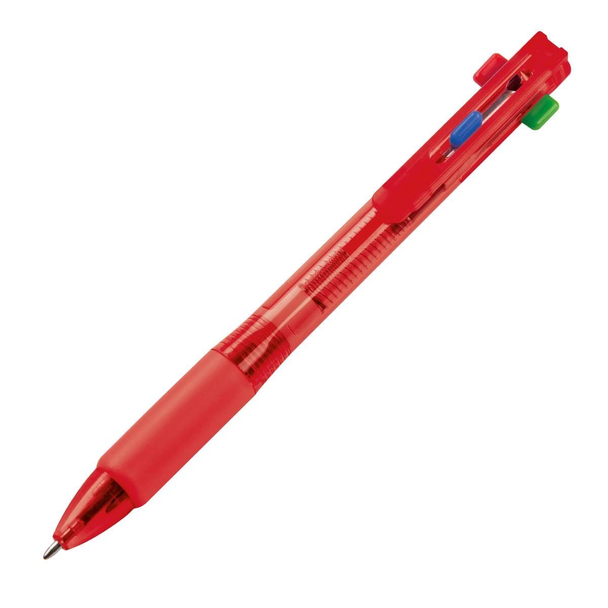 Easy Gifts Kugelschreiber 4in1 Kugelschreiber mit 4 Schreibfarben / Kugelschreiberfarbe: rot
