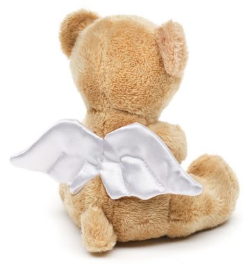 Uni-Toys Kuscheltier Schutzengel-Teddybär mit roter Rose - 13 cm (Höhe) - Plüschtier, zu 100 % recyceltes Füllmaterial