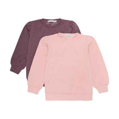Minymo Rundhalspullover MISweat Shirt girl (2-pack) - 5899 Sweatshirt mit Kängurutasche