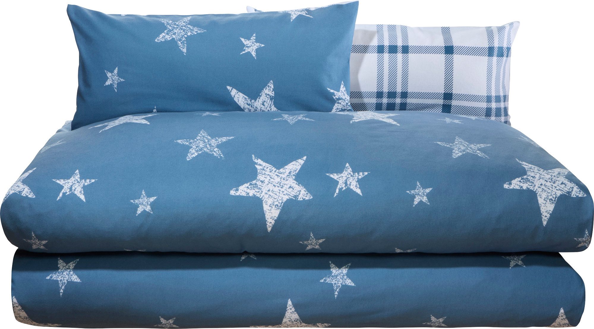 Erwin Müller Bettwäsche Wendebettwäsche Sparpaket 4-teilig, Baumwolle, Karo