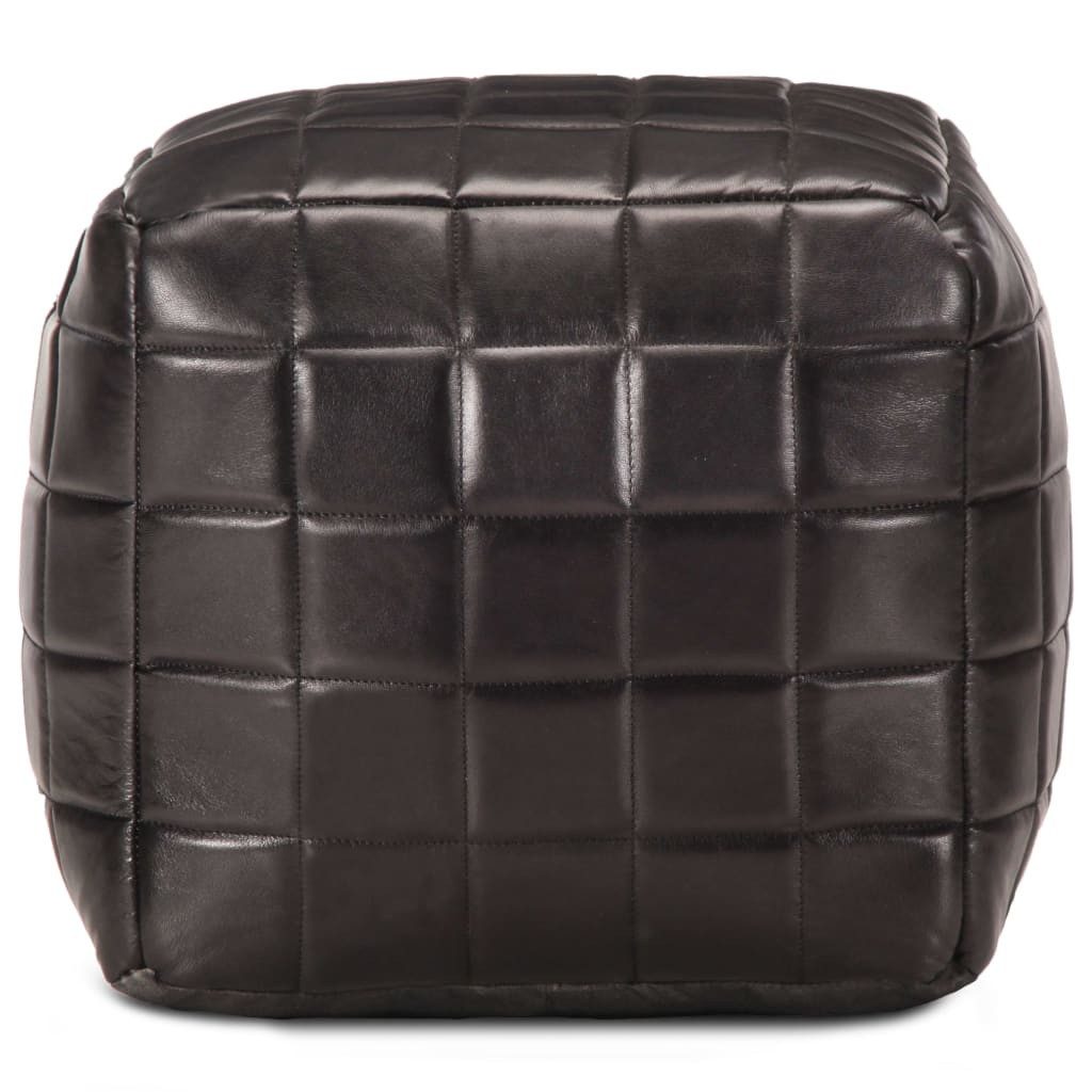 vidaXL Polsterhocker Pouf Schwarz 40 x 40 x 40 cm Echtes Ziegenleder (1 St)