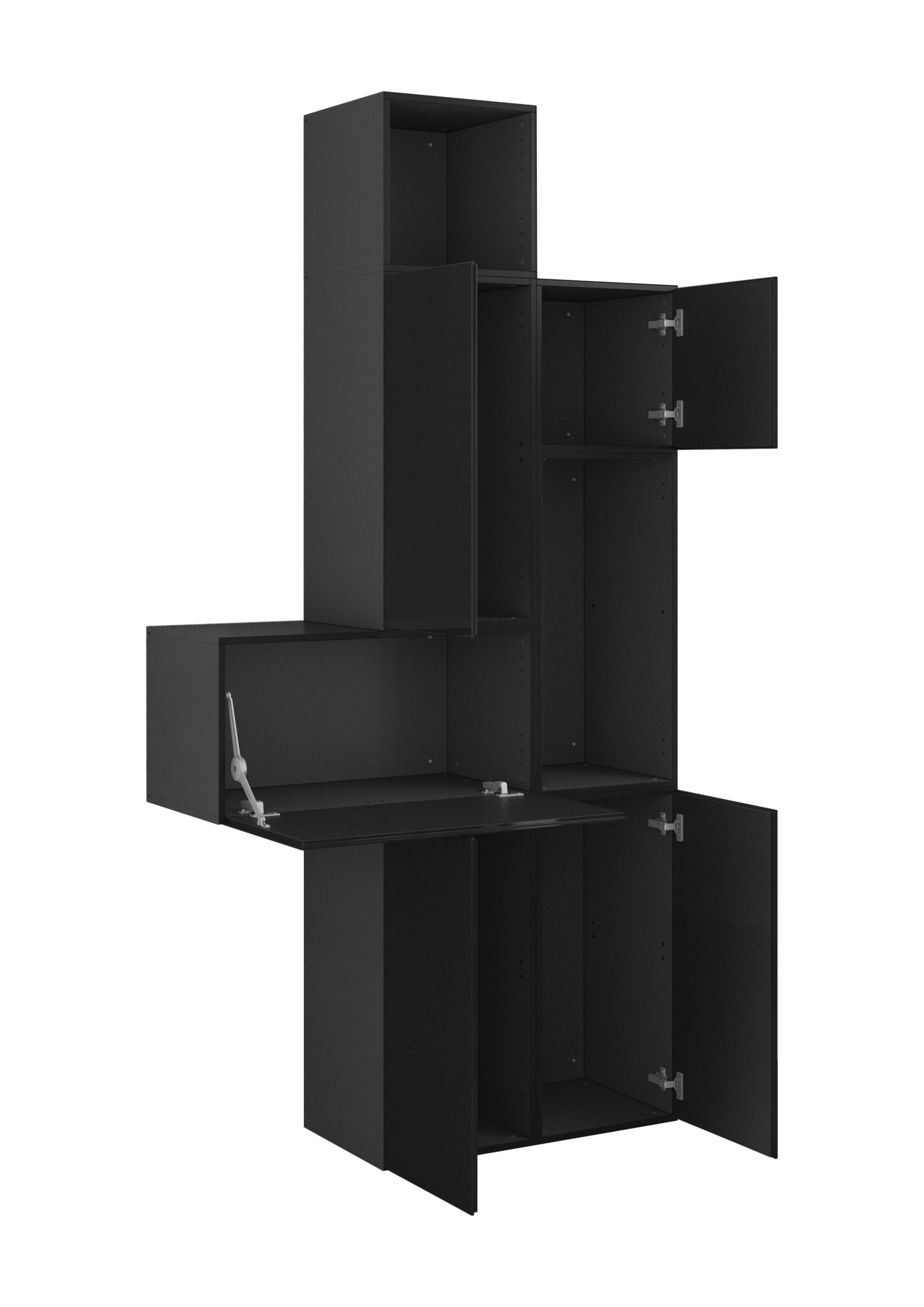 BMG Möbel Schrank-Set Modul+, (7 tlg. 114 x 228 x 38 cm), Wohnzimmerschrank Set mit Soft-Close, Made in Germany