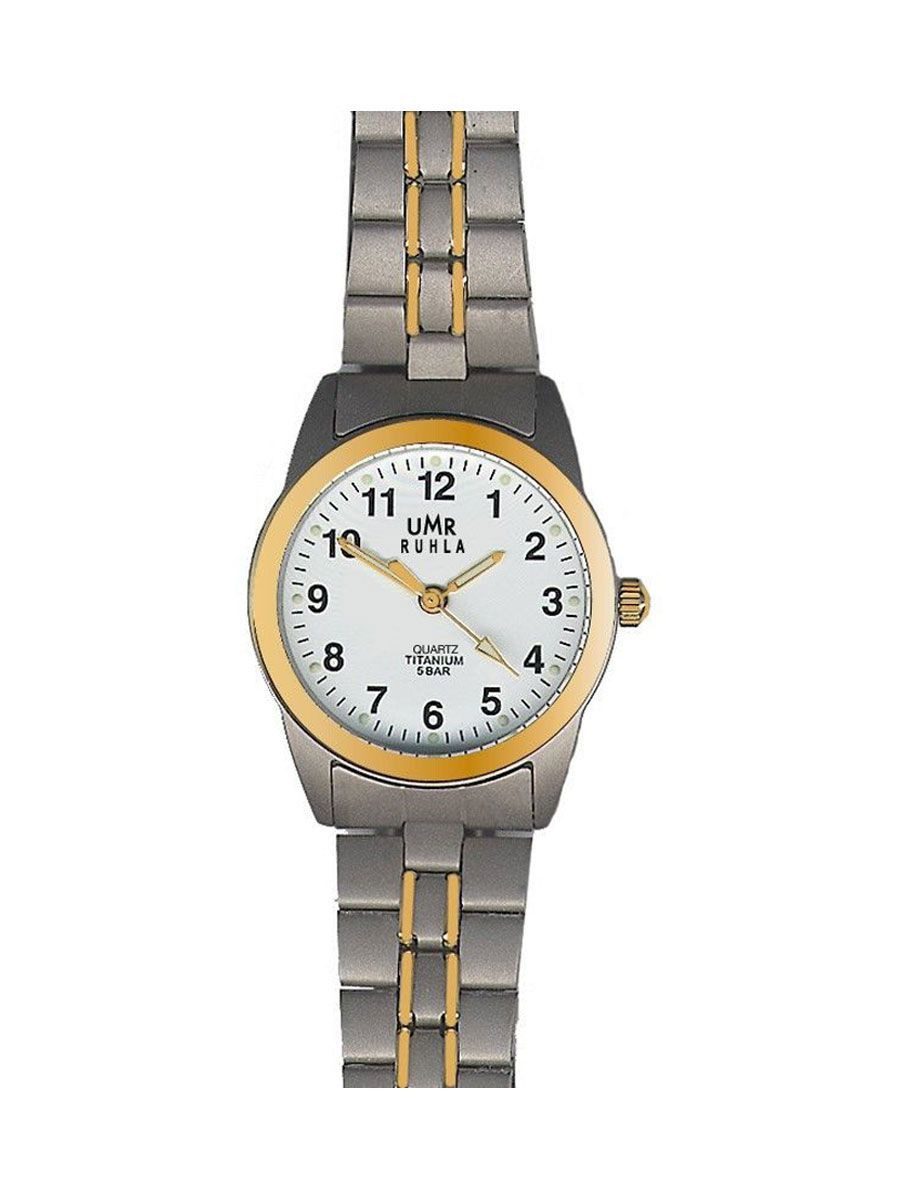 UMR Ruhla Quarzuhr Basic 7170-9 Damen-Titanuhr – 26 mm Bicolor, Quarzwerk, Titanarmband